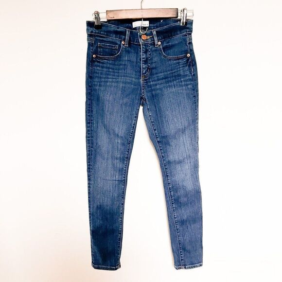 Ann Taylor LOFT Dark Wash Skinny Denim Jeans Size 2 26 Petite - Picture 1 of 8